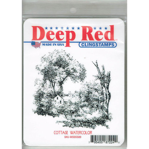 Deep Red Stamps - Cling Mounted Rubber Stamp - Cottage Watercolor