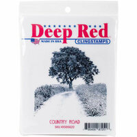 Deep Red Stamps - Cling Mounted Rubber Stamp - Country Road
