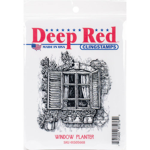 Deep Red Stamps - Cling Mounted Rubber Stamp - Window Planter