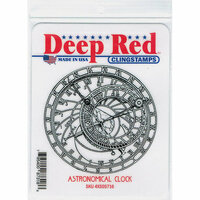 Deep Red Stamps - Cling Mounted Rubber Stamp - Astronomical Clock