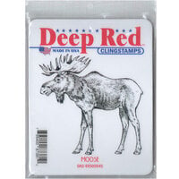 Deep Red Stamps - Cling Mounted Rubber Stamp - Moose