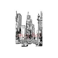 Deep Red Stamps - Cling Mounted Rubber Stamp - New York Times Square
