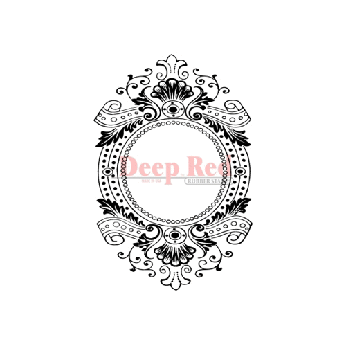 Deep Red Stamps - Cling Mounted Rubber Stamp - Baroque Frame