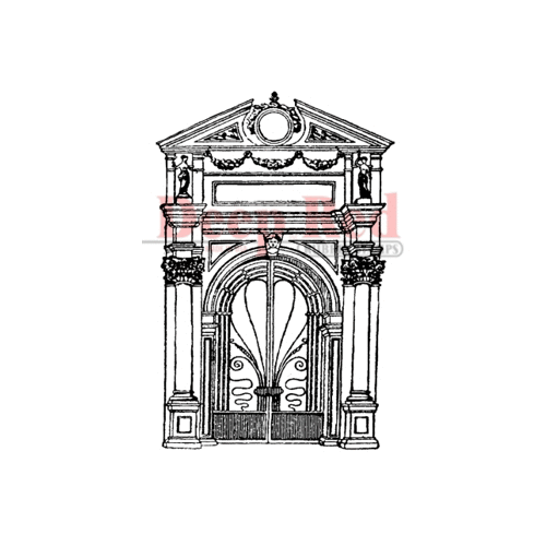 Deep Red Stamps - Cling Mounted Rubber Stamp - Palace Doorway