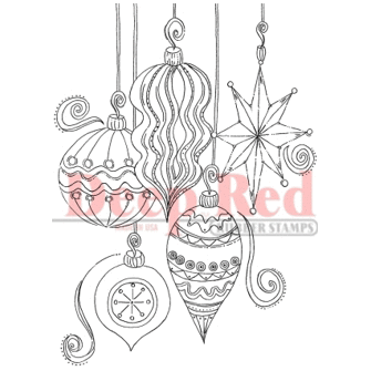 Deep Red Stamps - Cling Mounted Rubber Stamp - Christmas Ornaments