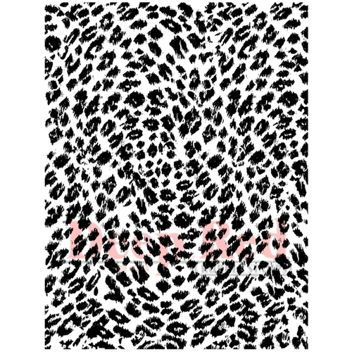 Deep Red Stamps - Cling Mounted Rubber Stamp - Leopard Print Background