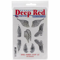 Deep Red Stamps - Cling Mounted Rubber Stamp - Wings Set