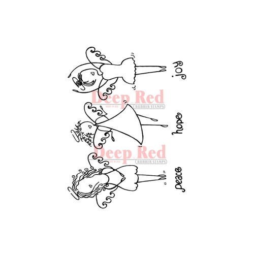 Deep Red Stamps - Cling Mounted Rubber Stamp - Angels Dancing