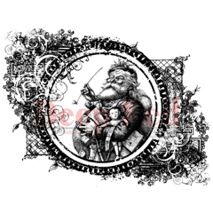 Deep Red Stamps - Cling Mounted Rubber Stamp - Vintage Santa