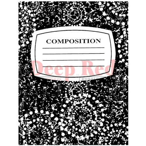 Deep Red Stamps - Cling Mounted Rubber Stamp - Notebook Composition Cover