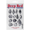 Deep Red Stamps - Cling Mounted Rubber Stamp - Seashell Collection