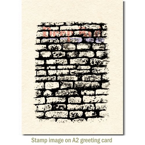 Deep Red Stamps - Cling Mounted Rubber Stamp - Stone Wall