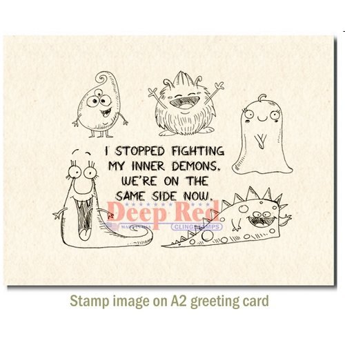 Deep Red Stamps - Cling Mounted Rubber Stamp - Inner Demons