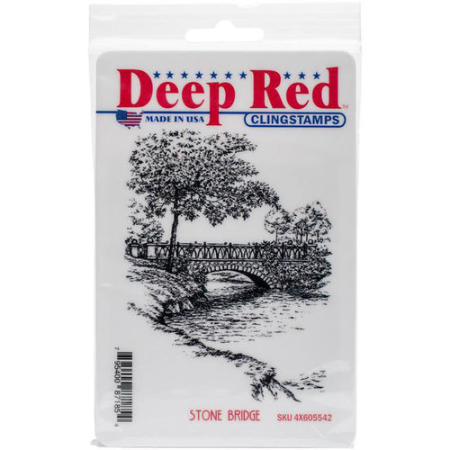 Deep Red Stamps - Cling Mounted Rubber Stamp - Stone Bridge