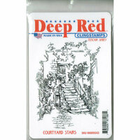 Deep Red Stamps - Cling Mounted Rubber Stamp - Courtyard Stairs