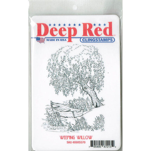 Deep Red Stamps - Cling Mounted Rubber Stamp - Weeping Willow