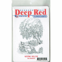 Deep Red Stamps - Cling Mounted Rubber Stamp - Weeping Willow