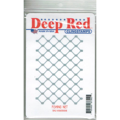 Deep Red Stamps - Cling Mounted Rubber Stamp - Fishing Nets