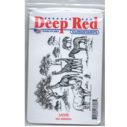 Deep Red Stamps - Cling Mounted Rubber Stamp - Safari