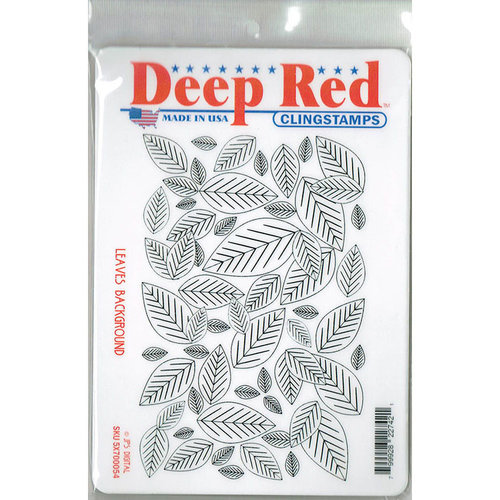 Deep Red Stamps - Cling Mounted Rubber Stamp - Leaves Background