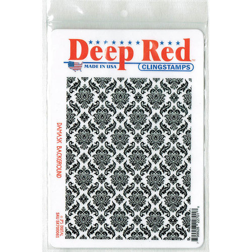Deep Red Stamps - Cling Mounted Rubber Stamp - Damask Background