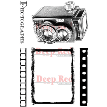 Deep Red Stamps - Cling Mounted Rubber Stamp - Vintage Photo Frame