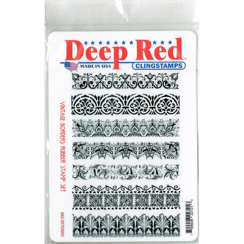 Deep Red Stamps - Cling Mounted Rubber Stamp - Vintage Borders