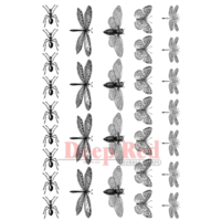 Deep Red Stamps - Cling Mounted Rubber Stamp - Dragonflies and More