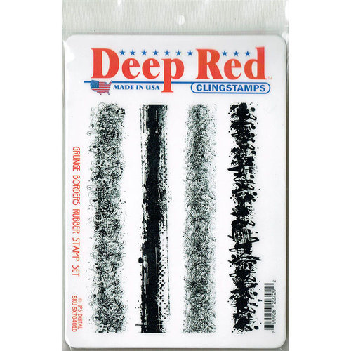 Deep Red Stamps - Cling Mounted Rubber Stamp - Grunge Borders
