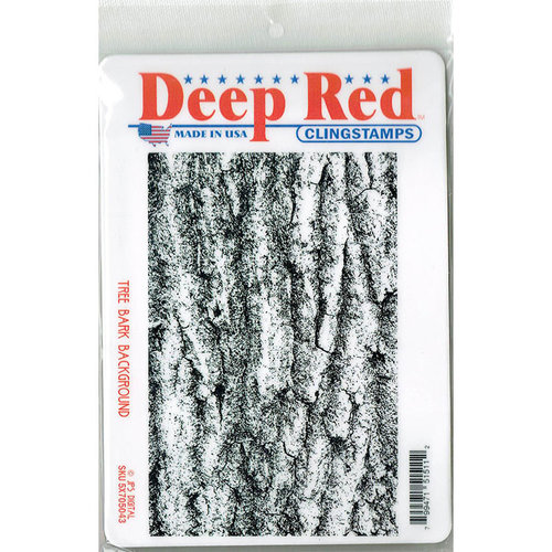 Deep Red Stamps - Cling Mounted Rubber Stamp - Tree Bark Background