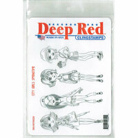 Deep Red Stamps - Cling Mounted Rubber Stamp - City Girls Springtime
