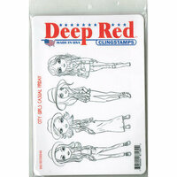 Deep Red Stamps - Cling Mounted Rubber Stamp - City Girls Casual Friday