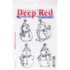 Deep Red Stamps - Christmas - Cling Mounted Rubber Stamp - Snowman Collection