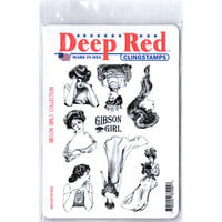 Deep Red Stamps - Cling Mounted Rubber Stamp - Gibson Girls Collection