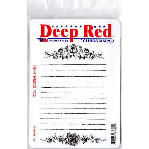 Deep Red Stamps - Cling Mounted Rubber Stamp - Rose Journal Notes