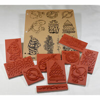 Deep Red Stamps - Christmas - Cling Mounted Rubber Stamps - Jolly Christmas