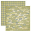 Dream Street Papers - Clubhouse Collection by Tracy Whitney - 12x12 Double Sided Paper - Camo, CLEARANCE