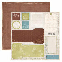 Dream Street Papers - Enchanted Collection by Tracy Whitney - 12x12 Double Sided Paper - Bits and Pieces, CLEARANCE