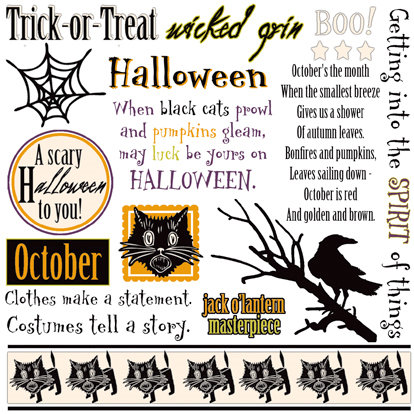 Dream Street Papers - Superstition Collection - Halloween - Rub Ons