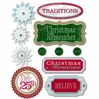 Deja Views - C-Thru - Little Yellow Bicycle - 25 Days of Christmas Collection - 3 Dimensional Stickers with Metallic and Jewel Accents, CLEARANCE