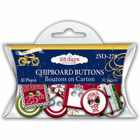 Deja Views - C-Thru - Little Yellow Bicycle - 25 Days of Christmas Collection - Epoxy Chipboard Buttons, CLEARANCE
