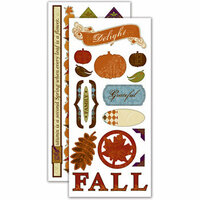 Deja Views - C-Thru - Little Yellow Bicycle - Autumn Bliss Collection - Embossed Cardstock Stickers - Favorite Pieces, CLEARANCE