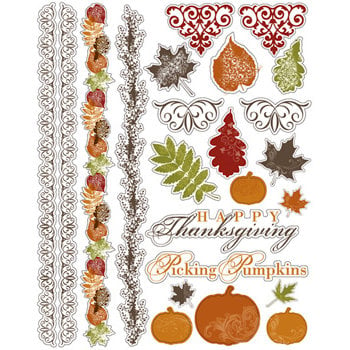 Deja Views - C-Thru - Little Yellow Bicycle - Autumn Bliss Collection - Clear Stickers with Metallic Accents, BRAND NEW