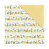 Deja Views - C-Thru - Little Yellow Bicycle - BabySaurus Collection - 12 x 12 Double Sided Textured Paper - Stripe