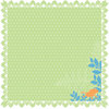 Deja Views - C-Thru - Little Yellow Bicycle - Baby Safari Boy Collection - 12 x 12 Lace-Cut Paper - Leafy Edge, CLEARANCE