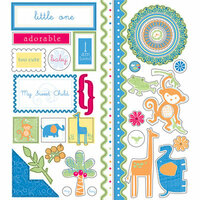 Deja Views - C-Thru - Little Yellow Bicycle - Baby Safari Boy Collection - Embossed Cardstock Stickers - Favorite Pieces