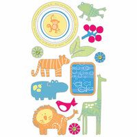 Deja Views - C-Thru - Little Yellow Bicycle - Baby Safari Boy Collection - Varnish Chipboard Pieces, CLEARANCE