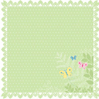 Deja Views - C-Thru - Little Yellow Bicycle - Baby Safari Girl Collection - 12 x 12 Lace-Cut Paper - Leafy Edge, CLEARANCE