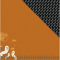 Deja Views - C-Thru - Little Yellow Bicycle - Booville Collection - Halloween - 12 x 12 Double Sided Paper - Graveyard Ghosts, CLEARANCE