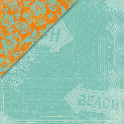 Deja Views - C-Thru - Little Yellow Bicycle - Boardwalk Collection - 12 x 12 Double Sided Paper - South Beach, CLEARANCE